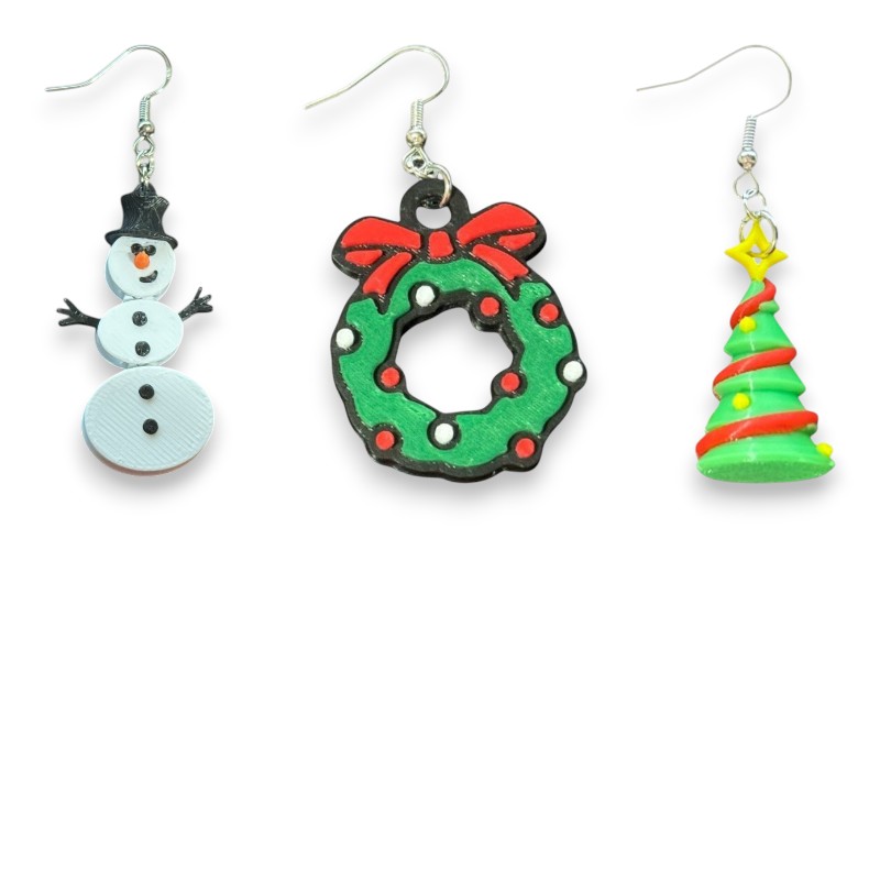 3D Printed Christmas Earrings